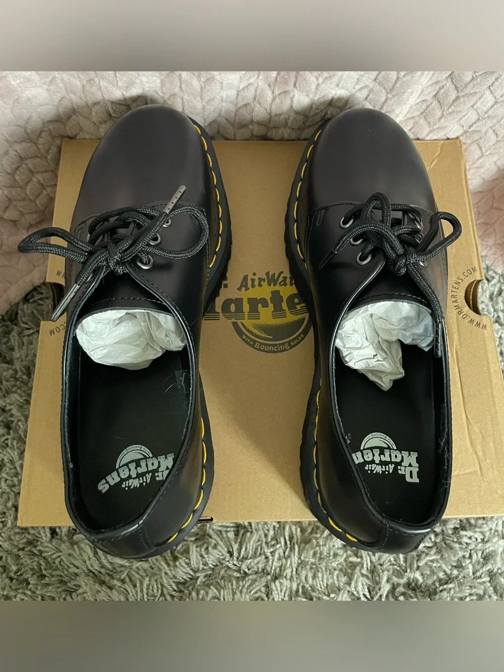 NEW Dr. Martens Black 1461‎ Quad Platform Shoes US-M 9, US-W 10 Mens Women’s
